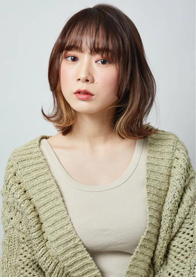 ミディアム カラー パーマ ヘアメイク金坂 /カットカラー/のヘアスタイル