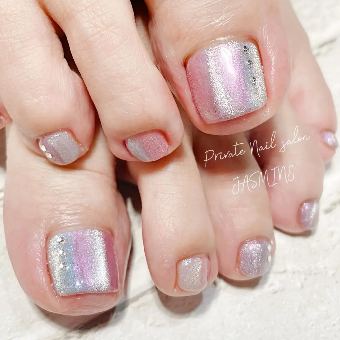 ネイル フットネイル マグネットネイル フットネイル Nail salon JASMINEのネイルデザイン