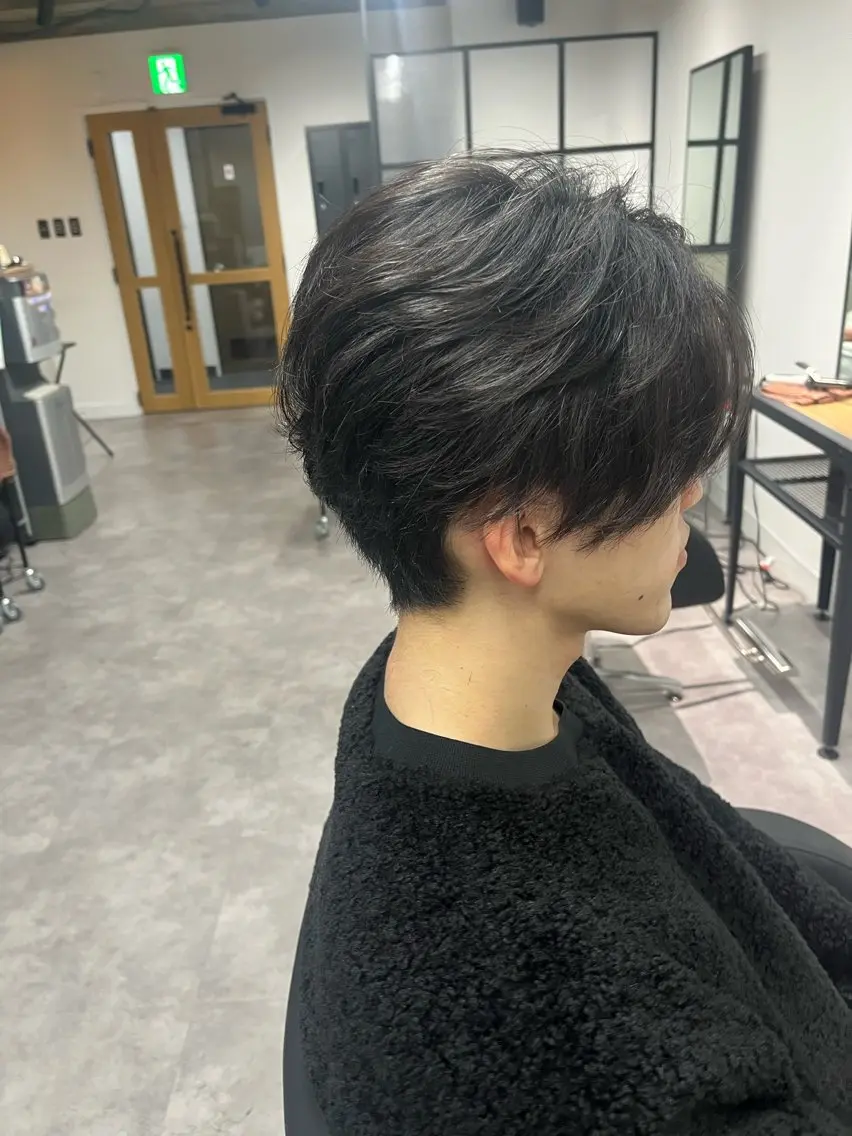 ショート パーマ ヘアアレンジ メンズ カット トリートメント 松下 倫子のヘアスタイル