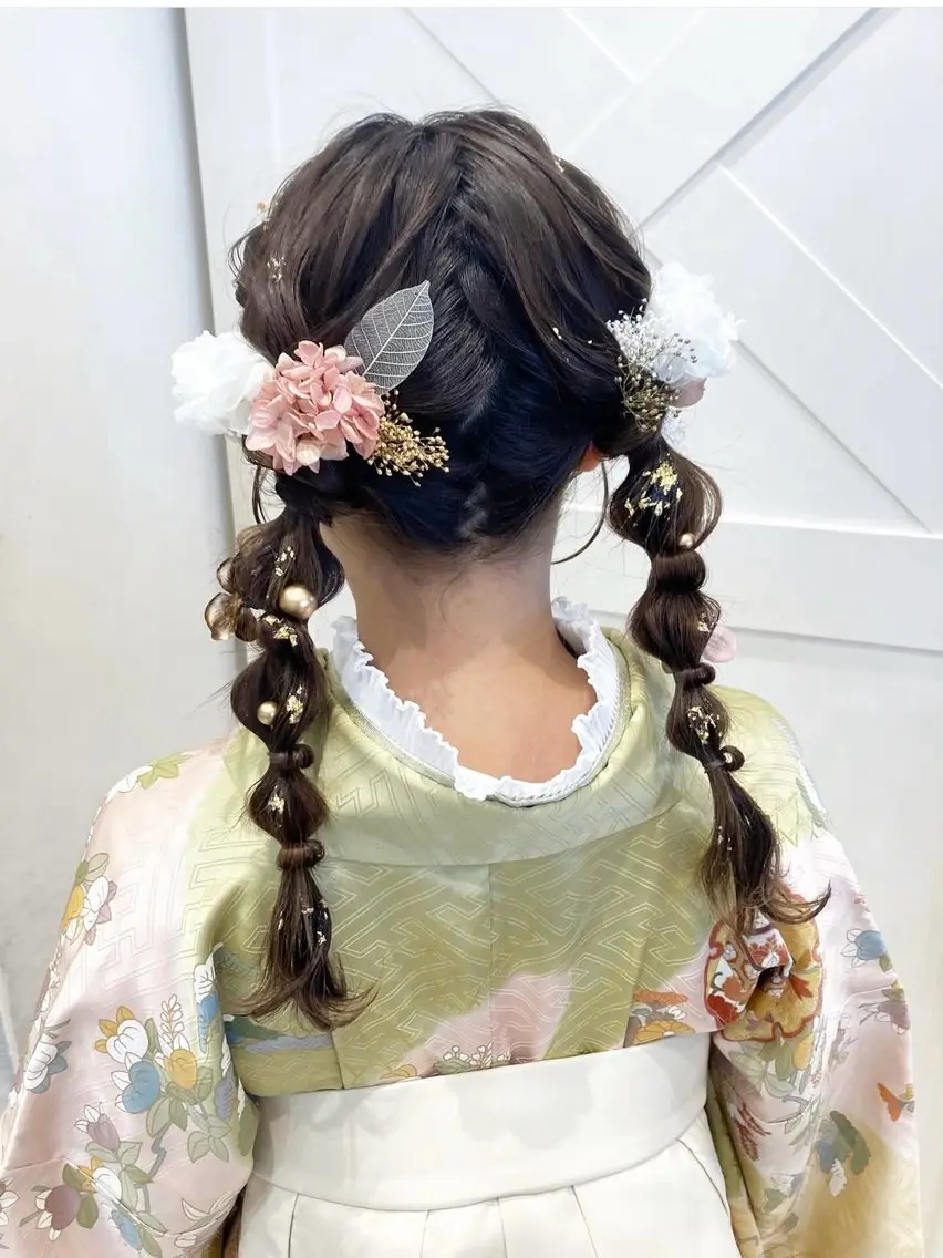 ヘアアレンジ 着付け あやか 白髪ぼかしハイライトのヘアスタイル