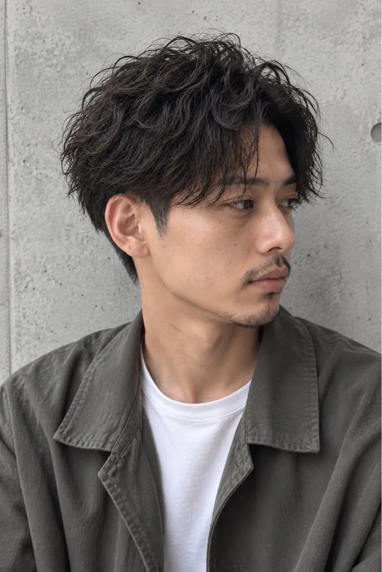 ミディアム パーマ メンズ カット パーマ ORI. men’s hairのヘアスタイル