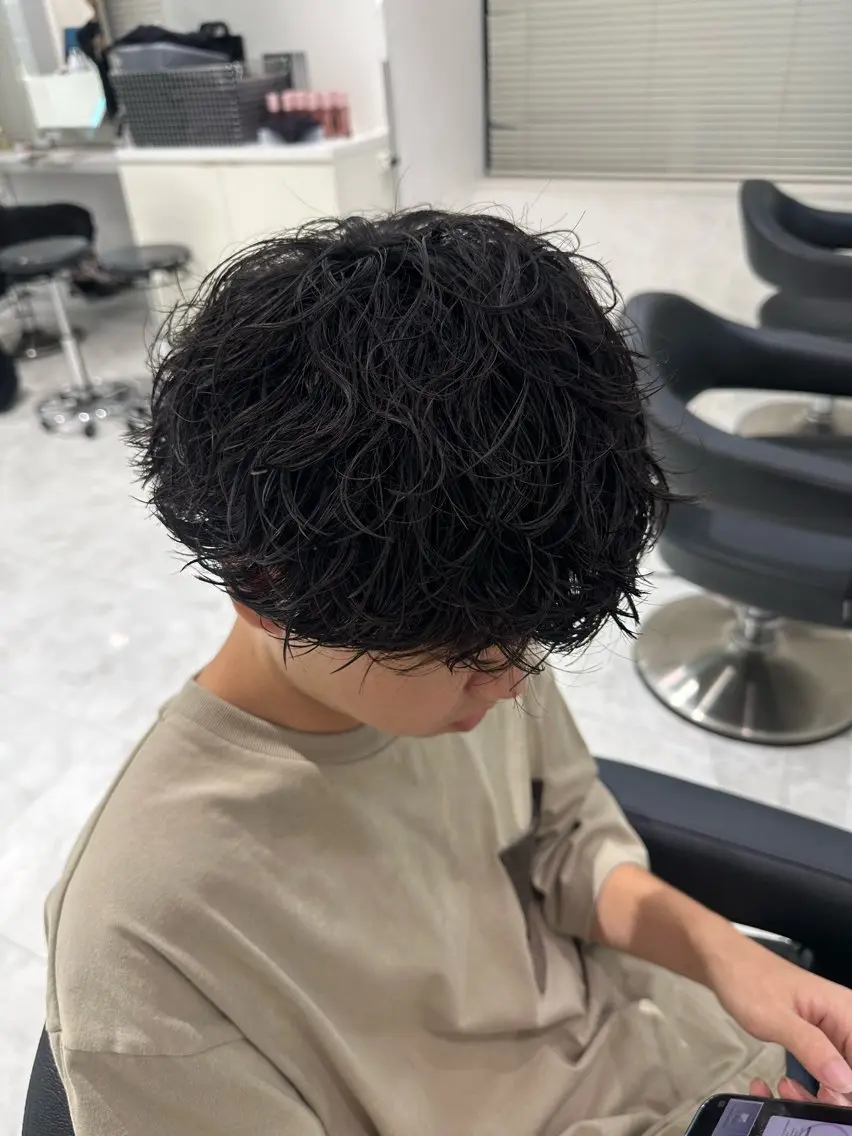 ショート パーマ メンズ カット パーマ 🐺韓国風メンズ特化 あさひ🐺のヘアスタイル
