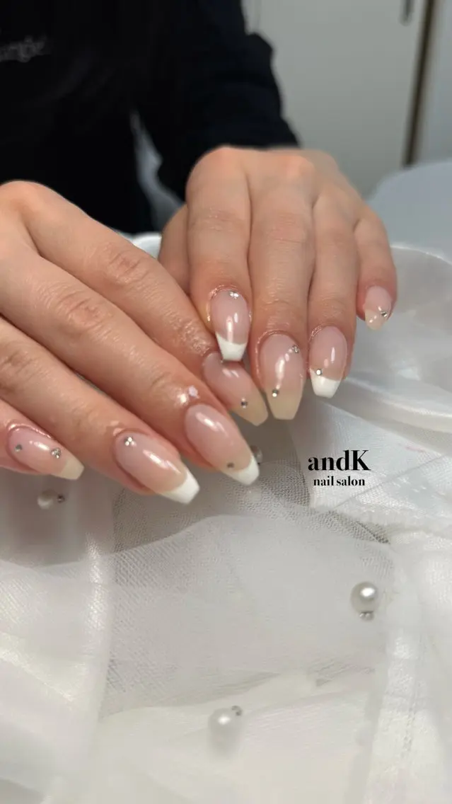 ネイル フレンチネイル ホワイト andK nail salonのネイルデザイン