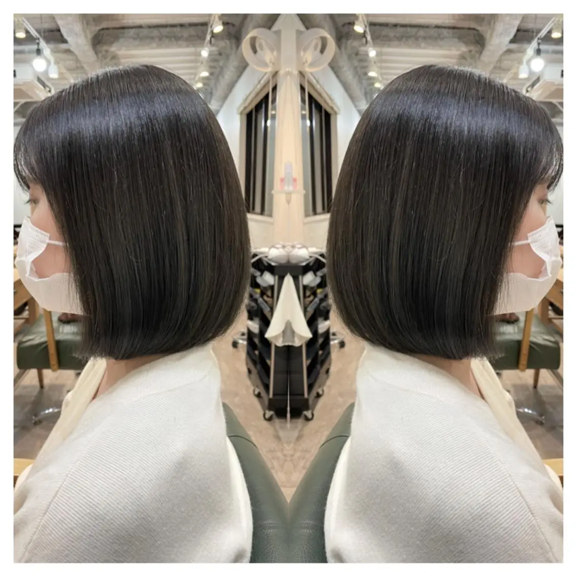 ミディアム カラー カット ヘアカラー トリートメント 村山 茉衣のヘアスタイル