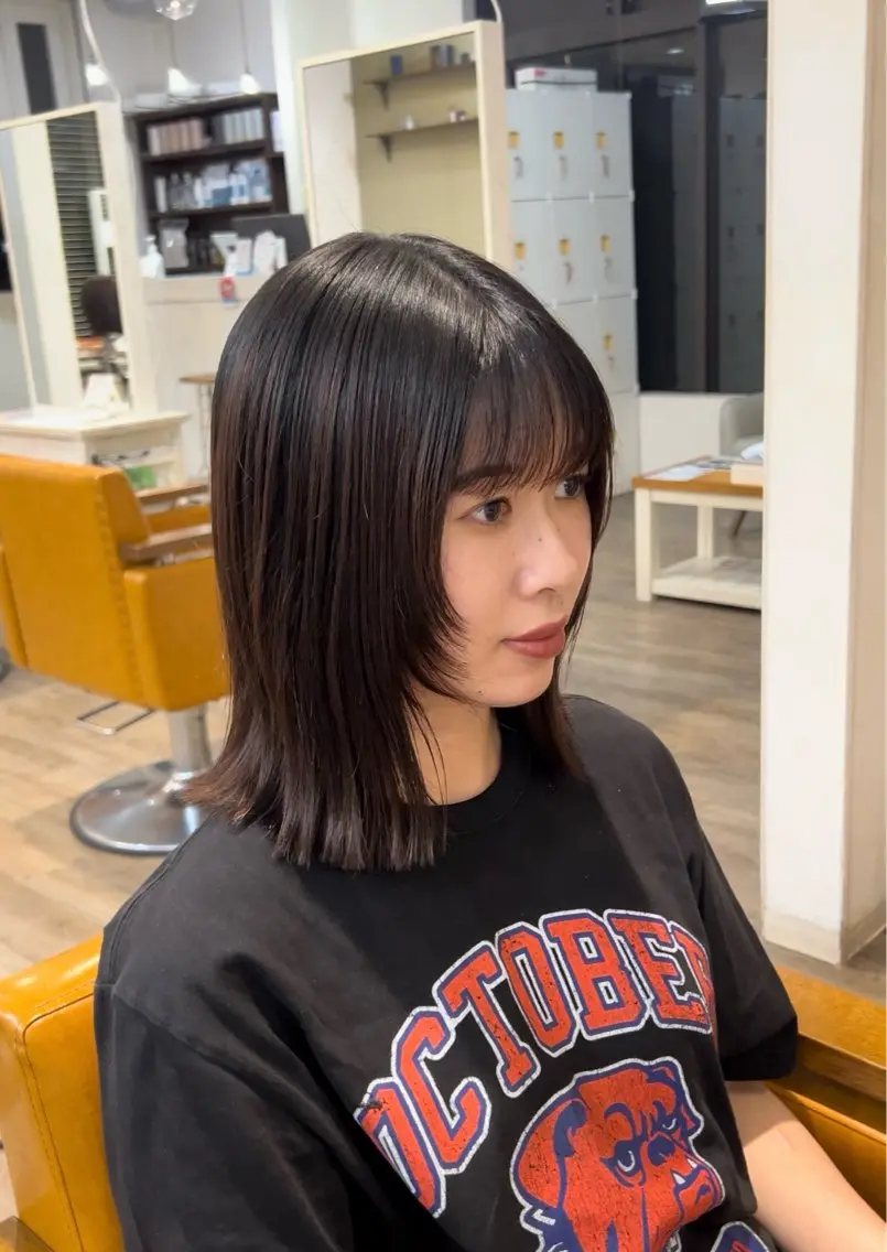 ミディアム 顔まわりレイヤー 顔周りカット レイヤーカット ayaka/暖色/ レイヤーカット🩰のヘアスタイル