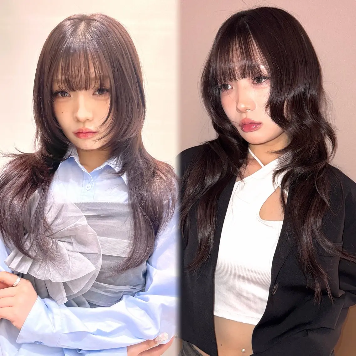 ロング カット トリートメント 韓国/ハッシュカット /レイヤー🧸千純のヘアスタイル