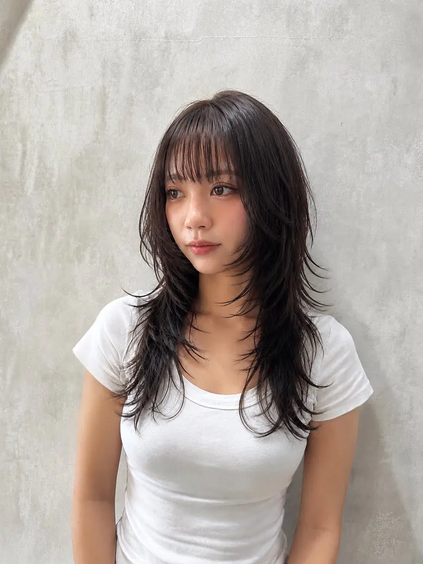 ロング カット ヘアカラー トリートメント ウルフカット/ レイヤー/大石晴也のヘアスタイル