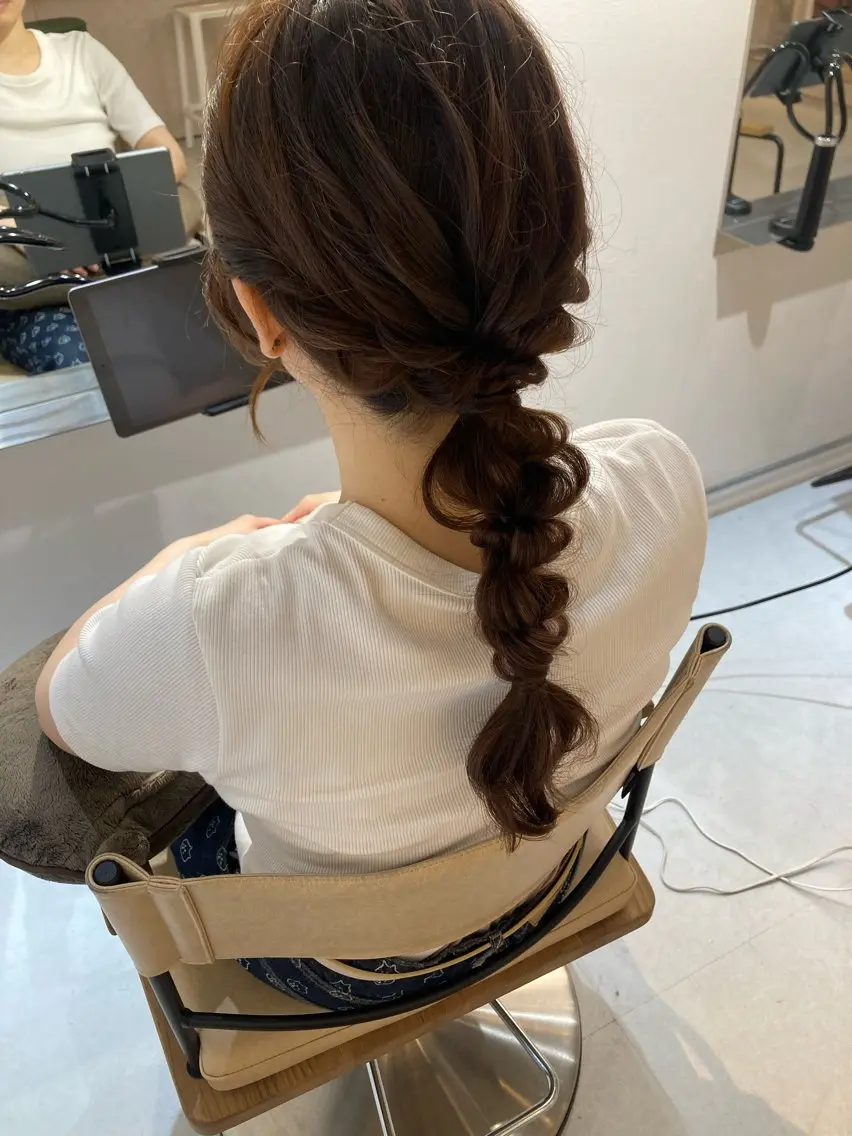 セミロング ヘアセット ✨色持ちの良い艶 カラー✨蟹江真世のヘアスタイル