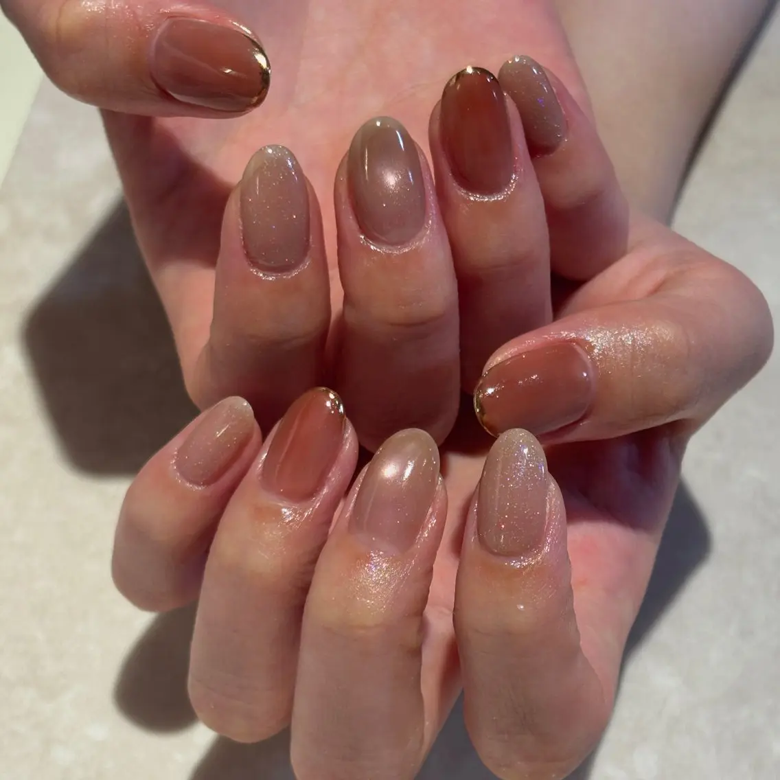 ネイル ニュアンスネイル ハンドネイル モデル募集🍑渋谷 Nanamiのネイルデザイン