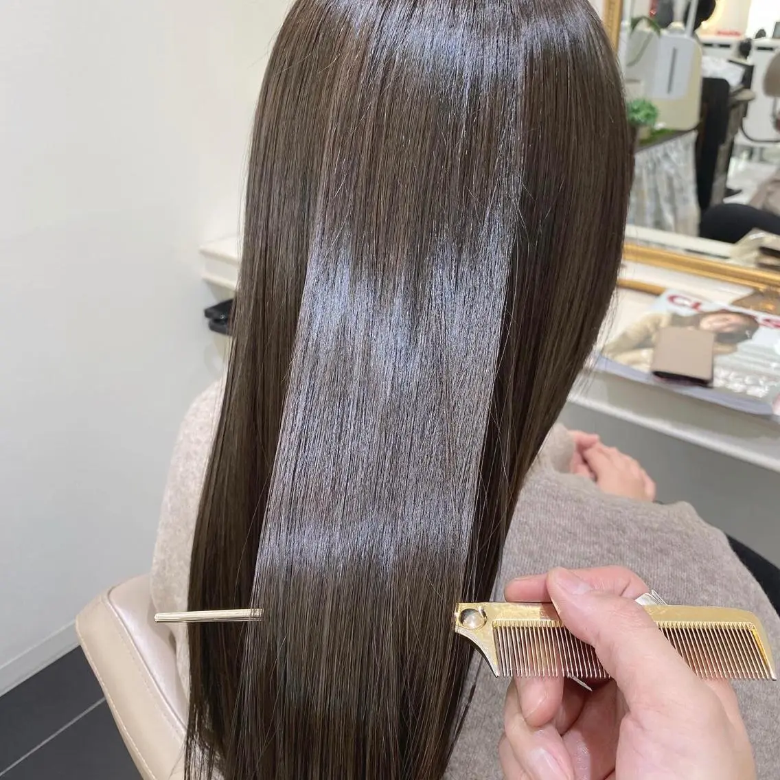 ロング 髪質改善 トリートメント カット トリートメント ヘッドスパ 三箇島陽香/髪質改善 クロスパーマ縮毛矯正のヘアスタイル