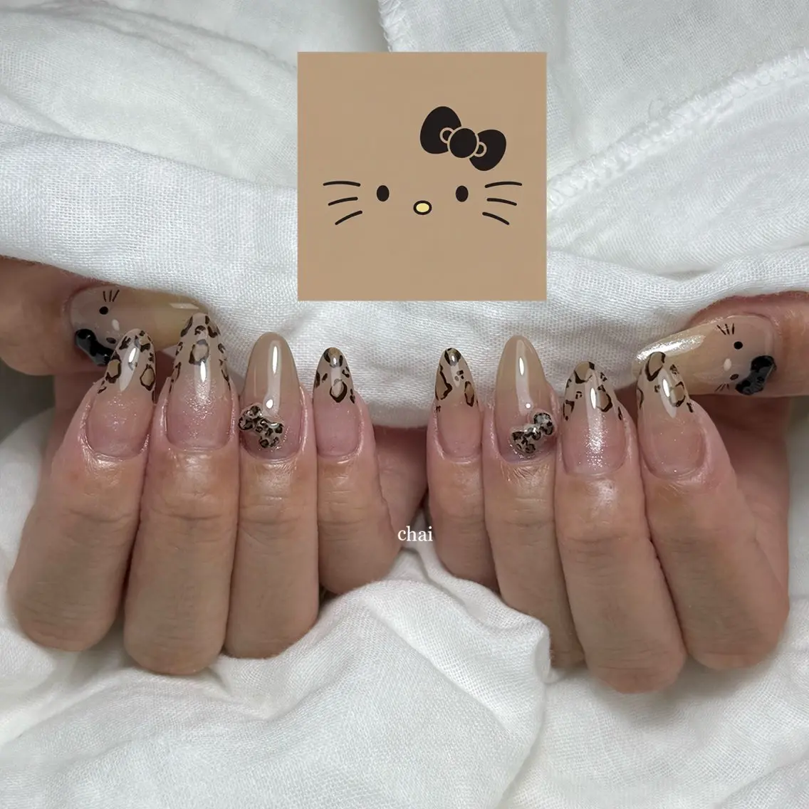 ネイル グラデーション リボン ハンドネイル chai nail + eye📍鶴橋のネイルデザイン