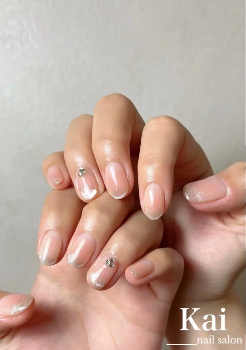 ネイル オーロラネイル チークネイル フレンチネイル グラデーション 韓国ネイル Kai nail Mayukoのネイルデザイン