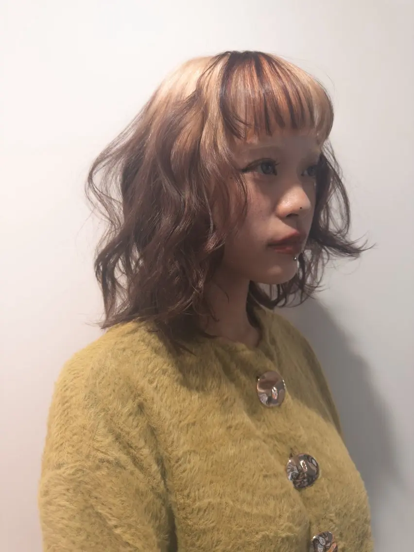 セミロング カラー saki｜パーマ ボブパーマ.メンズのヘアスタイル