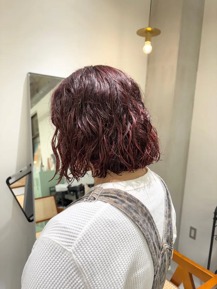 ミディアム カラー パーマ ブリーチパーマ 🎀Rumiのヘアスタイル