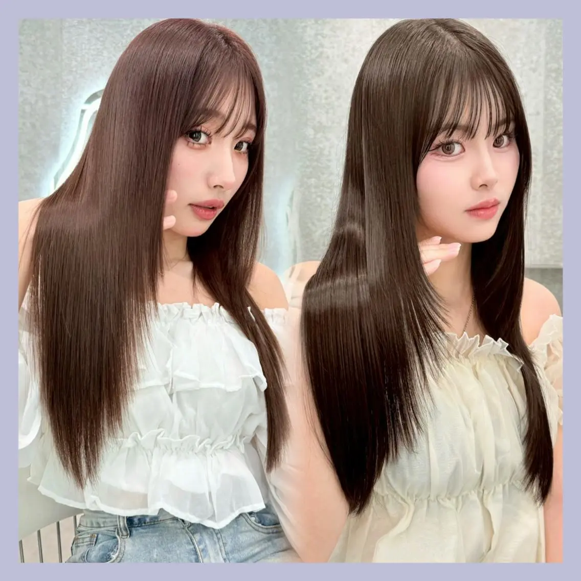 【伸ばし途中の方向け💓】メンテナンスカット➕ブリーチ無し透明感カラー➕ナノミスト1stepトリートメント❣️の写真