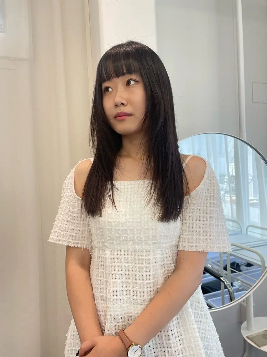 ロング カラー レイヤーカット カット ヘアカラー トリートメント レイヤーカット🎀 kanaのヘアスタイル