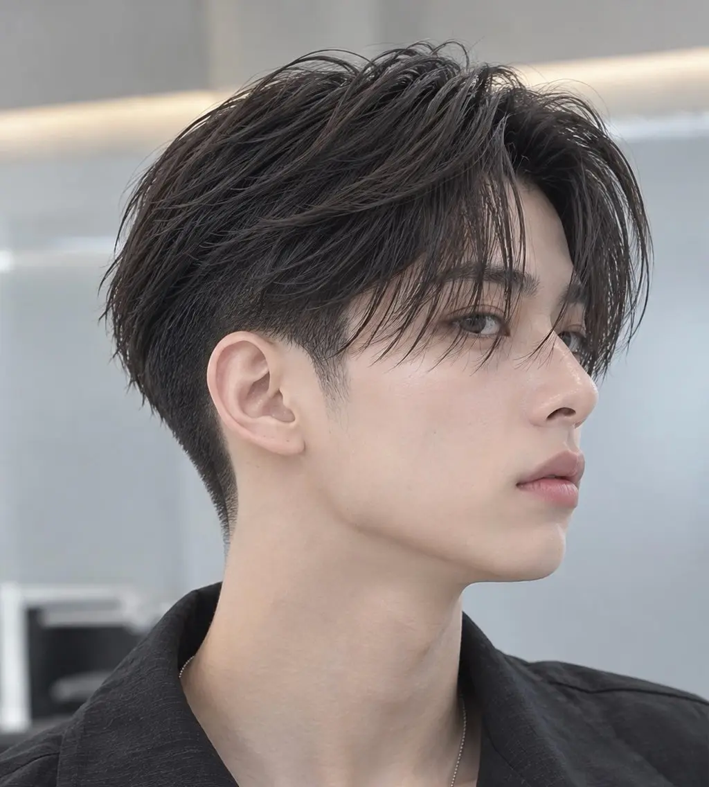 メンズ 🫧ロングレイヤー 韓国透明感カラー🫧のヘアスタイル