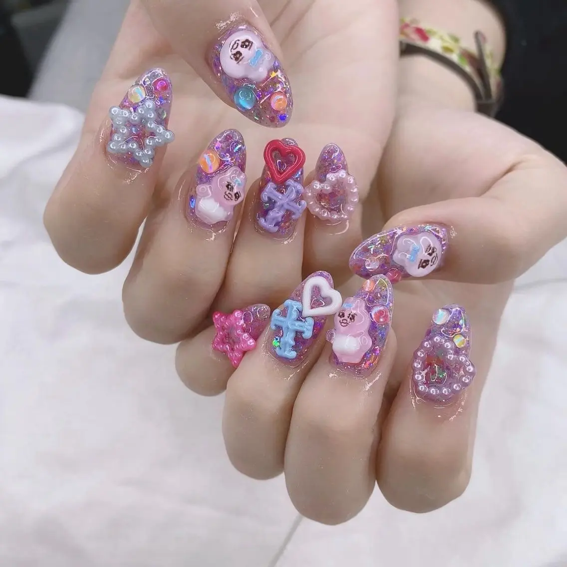 ネイル 渋谷／チップ長さ出し 👑アプレgel-xのネイルデザイン