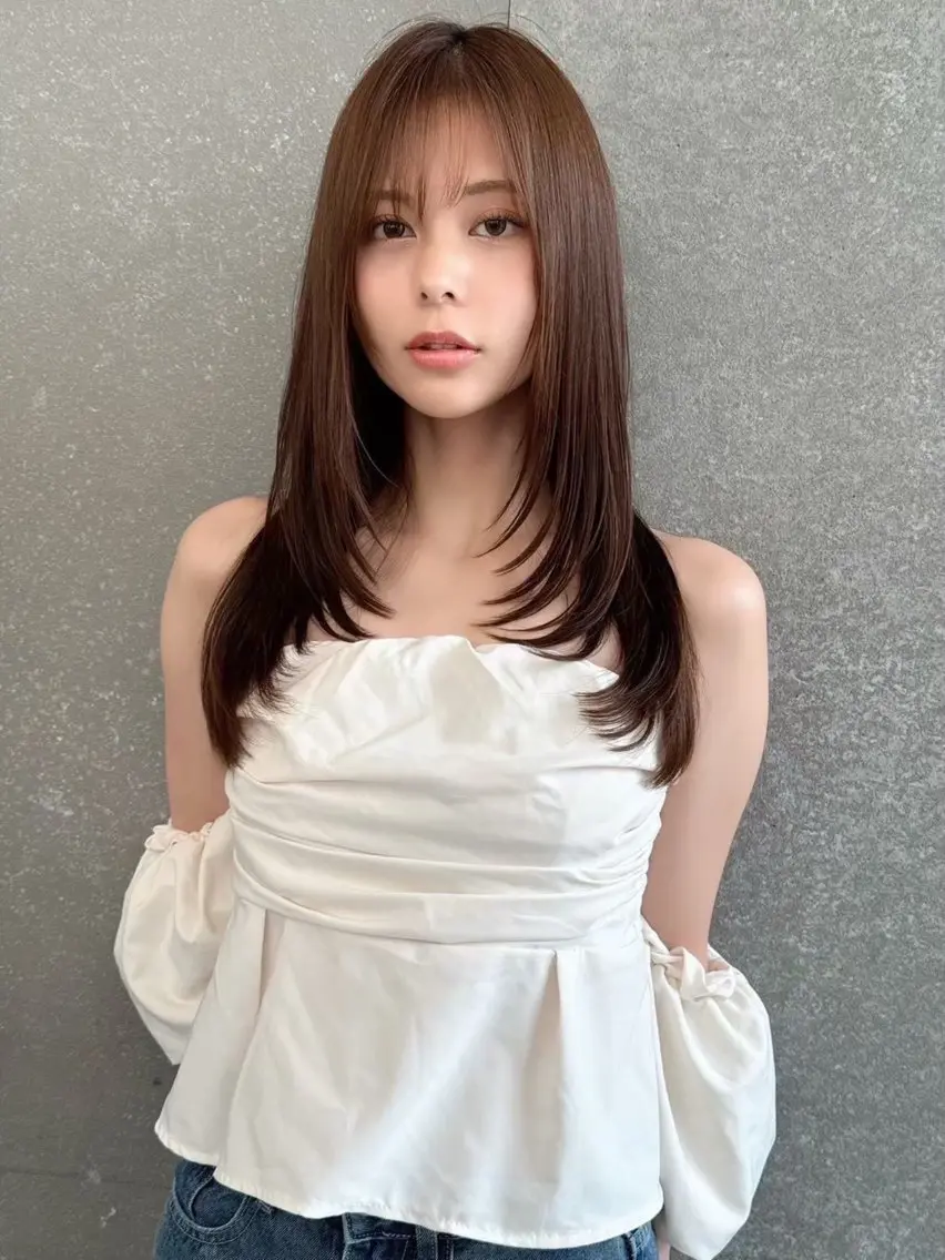 ロング カラー ロングレイヤー 韓国風ヘア レイヤーカット ロング カット ヘアカラー トリートメント レイヤー/艶感カラー /メンズ/KOSEIのヘアスタイル