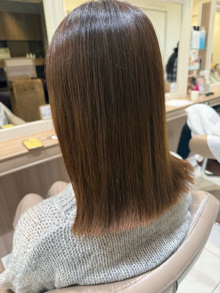 ミディアム パーマ カット 縮毛矯正 トリートメント 韓国ヘアメイク🎀/ 縮毛矯正✨山本媛香のヘアスタイル