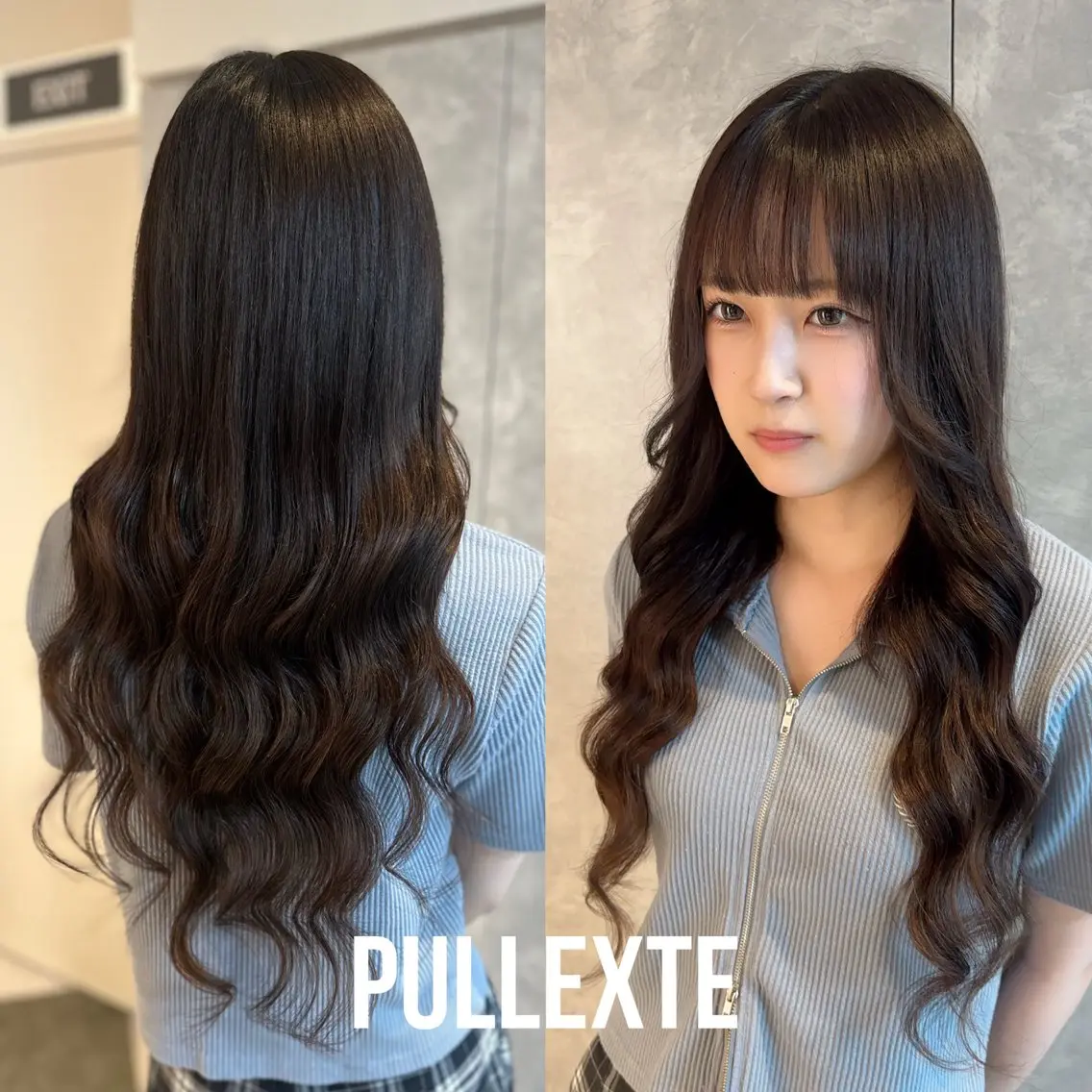 ロング プルエクステ エクステ エクステ わたせ ゆかこのヘアスタイル
