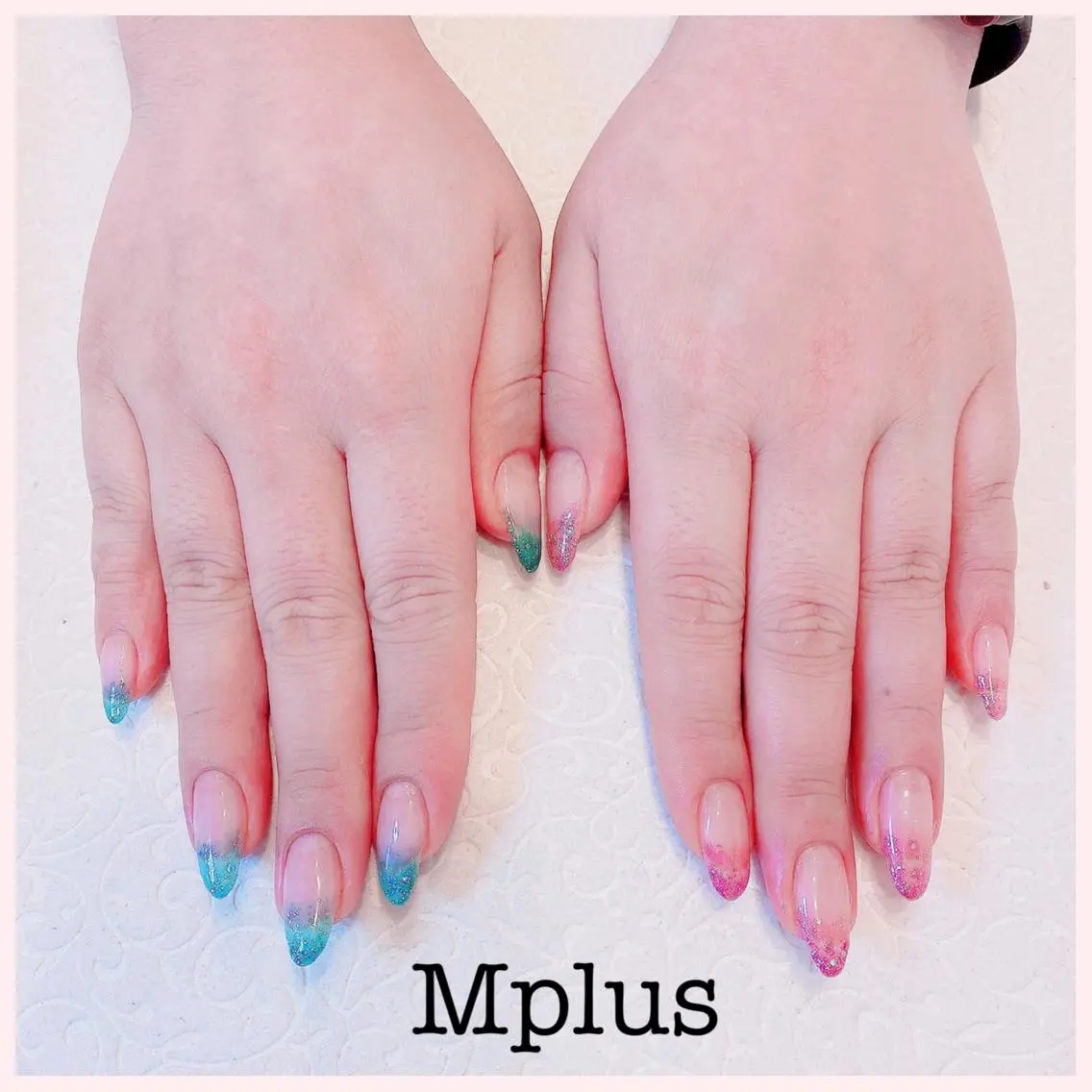 ネイル グラデーション ラメ(グリッター) ラメグラデーション ハンドネイル Mplus miyukiのネイルデザイン