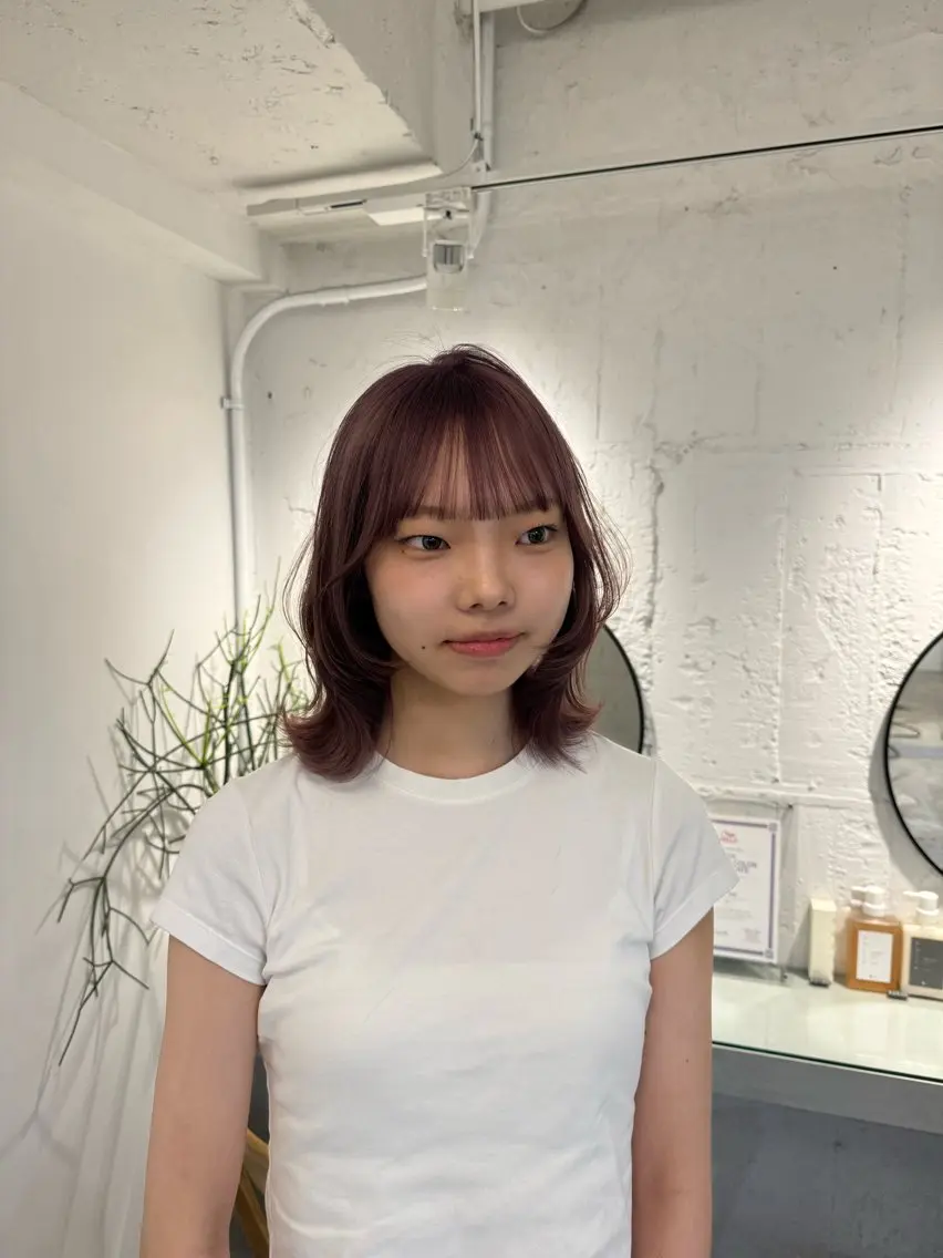 セミロング カット ヘアカラー トリートメント 新宿/顔周りカット +レイヤー=しずく♩のヘアスタイル