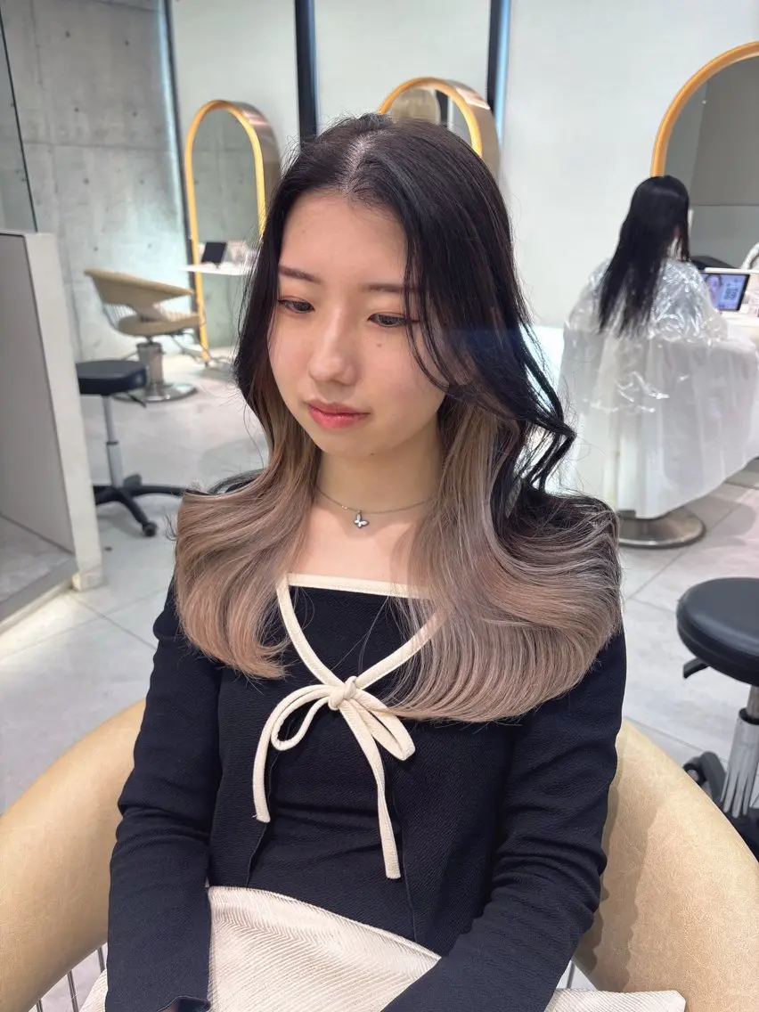 ロング ヘアカラー トリートメント 顔周り🇰🇷韓国 レイヤー/モエのヘアスタイル