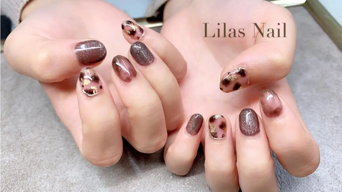 ネイル アニマル柄 クリアネイル ジェルネイル ハードジェル ロングネイル Lilas Nailのネイルデザイン