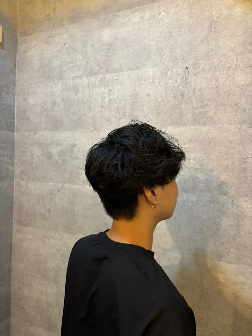 ショート パーマ メンズ マッシュ カット パーマ メンズ/ツイスパ/ フェード/中村太玖美のヘアスタイル
