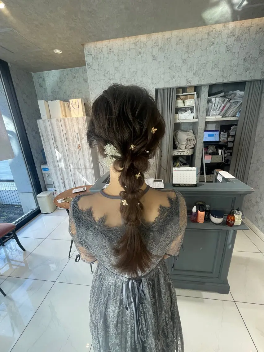 🫧☁️特別な1日のヘアアレンジ☁️🫧ヘアメ アレンジ🤍🤍9時前早朝可の写真