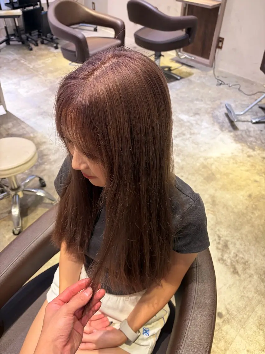 セミロング ラベンダーベージュ 似合わせパーマ職人✨ youta✂️✂️のヘアスタイル