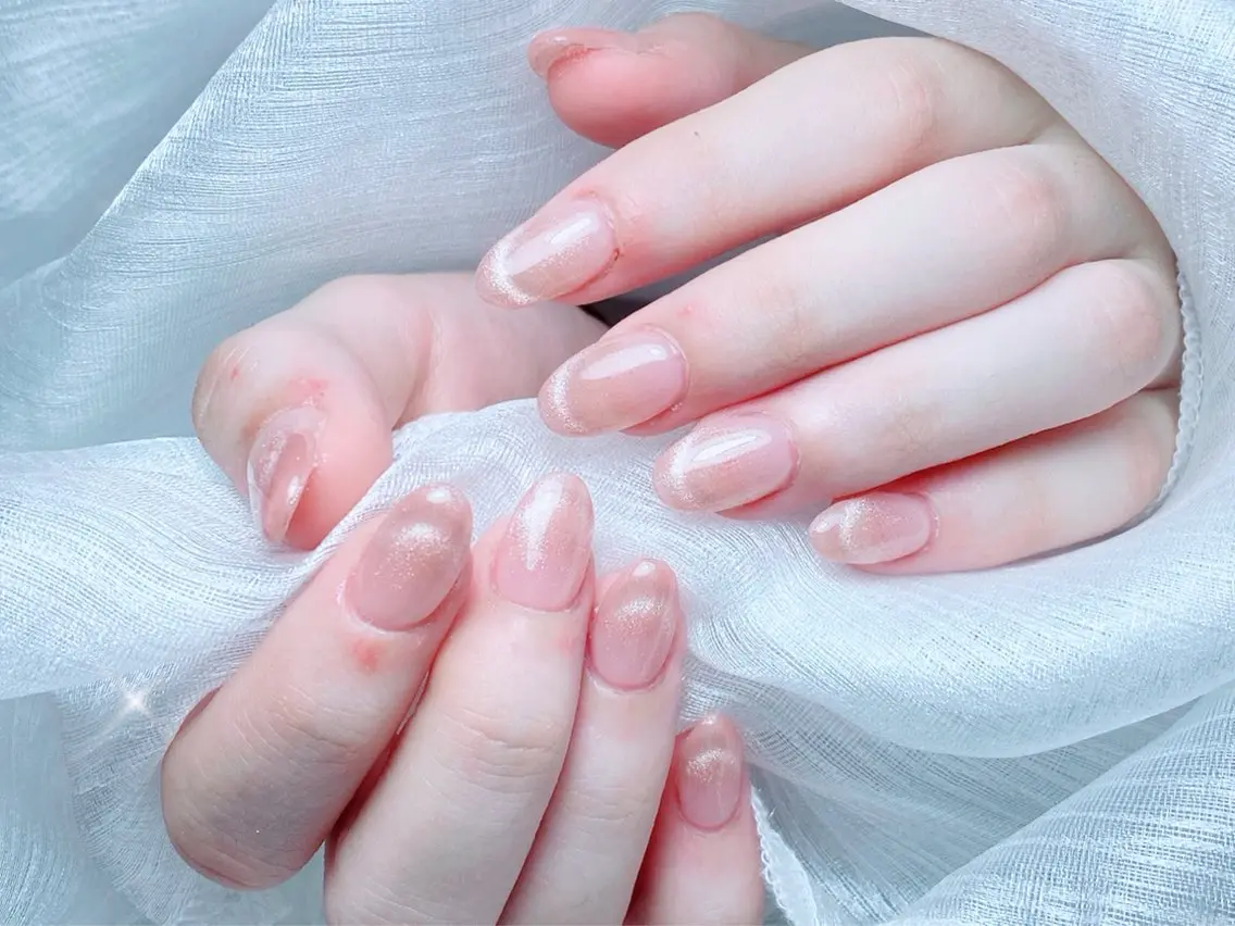 ネイル フレンチネイル マグネットネイル マグネットフレンチ ハンドネイル Candy nailのネイルデザイン