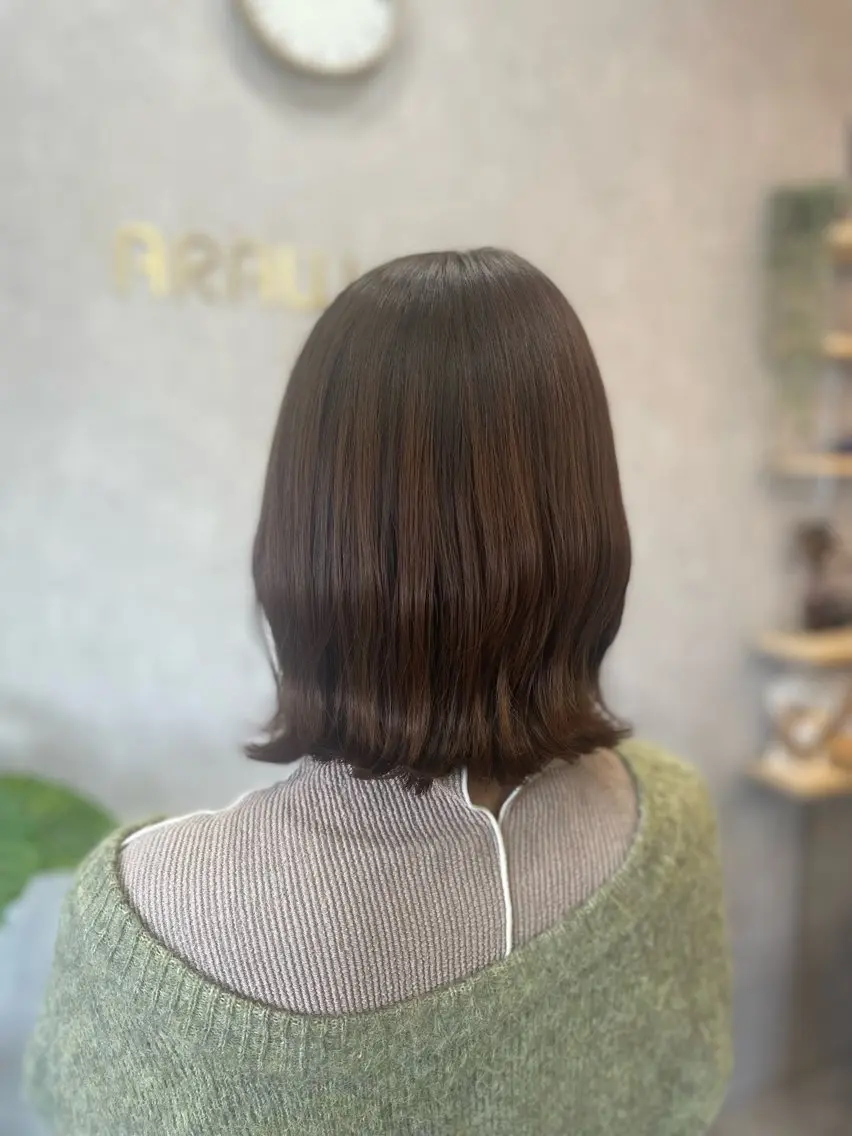 ミディアム カラー アッシュ ベージュカラー BOTABIUM nanamiのヘアスタイル