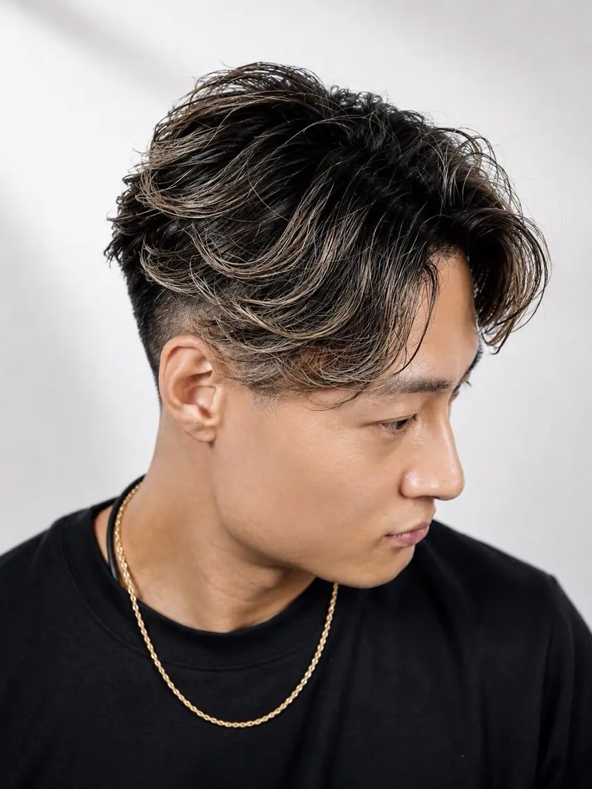 ミディアム カラー パーマ ヘアアレンジ メンズ 古谷 崇人のヘアスタイル