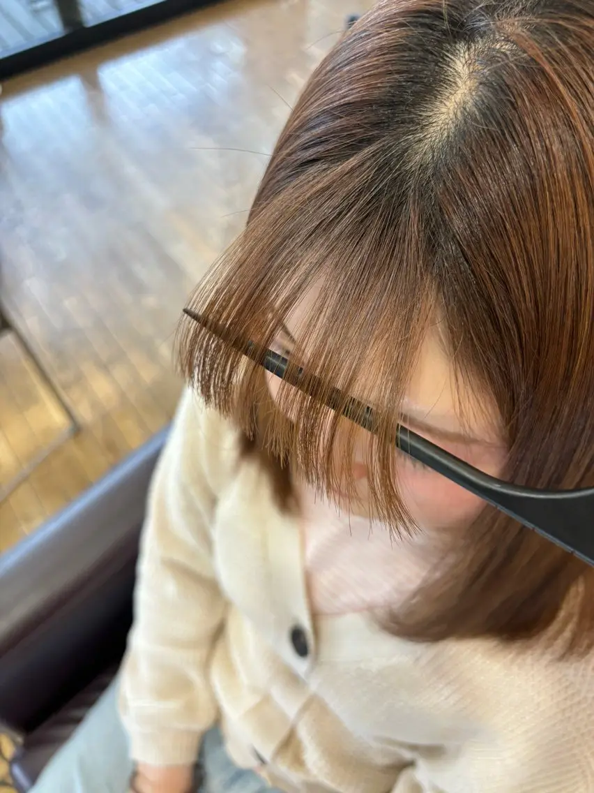 前髪カット前髪縮毛トリートメントの写真