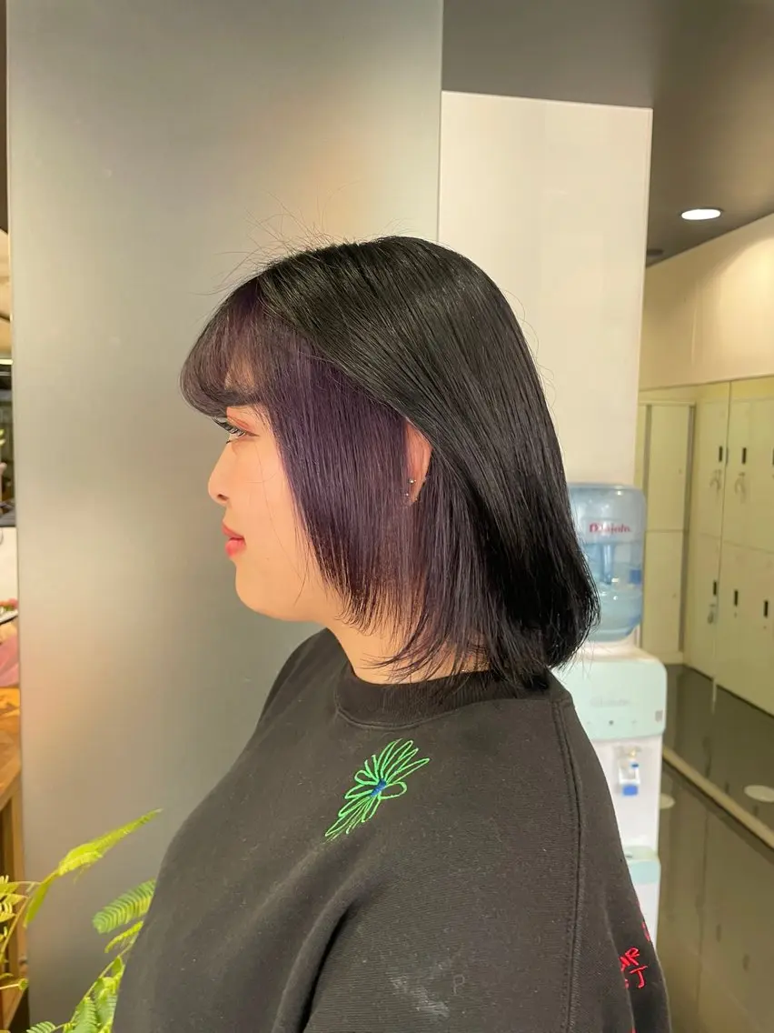 ミディアム カラー ヘアカラー トリートメント ハイトーン/レイヤー 似合わせ・ユキノのヘアスタイル