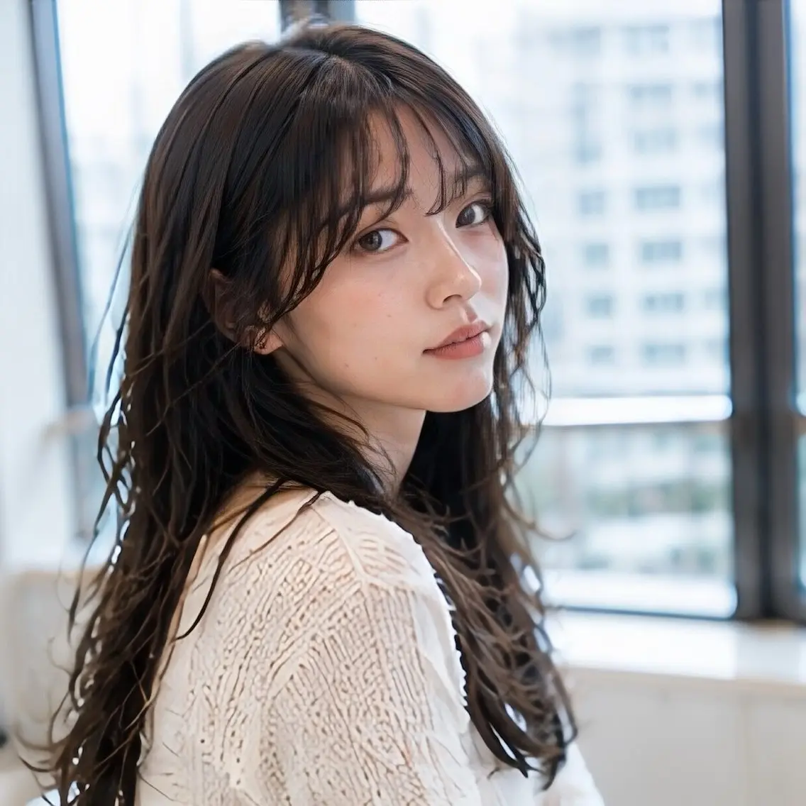 ロング カット レイヤー/顔まわり /縮毛矯正/おばかんのヘアスタイル