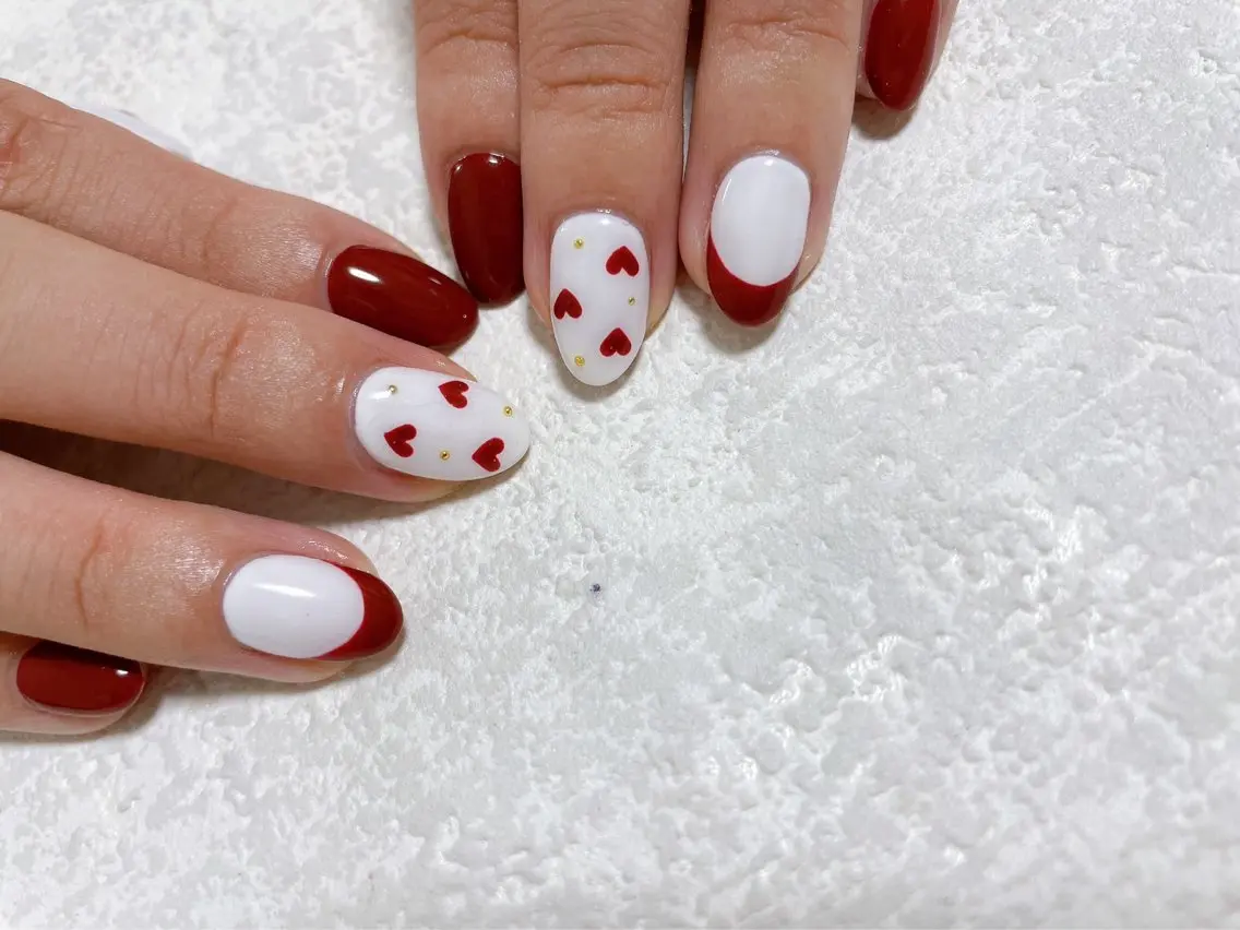 ネイル ジェルネイル 韓国ネイル メンズネイル パラジェル バレンタイン kiki nail たまプラーザのネイルデザイン