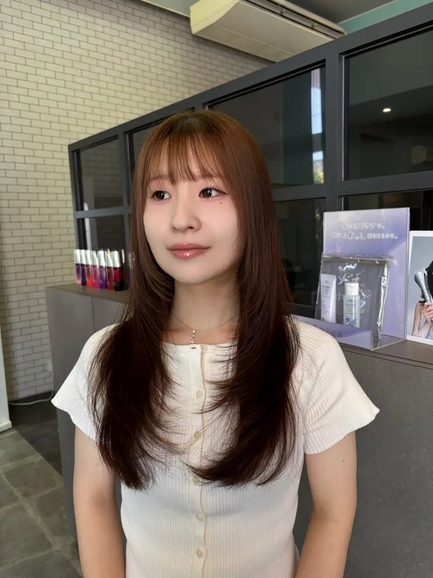 ロング ハッシュカット レイヤーカット カット 🫧古田 穂香🫧カットモデルのヘアスタイル