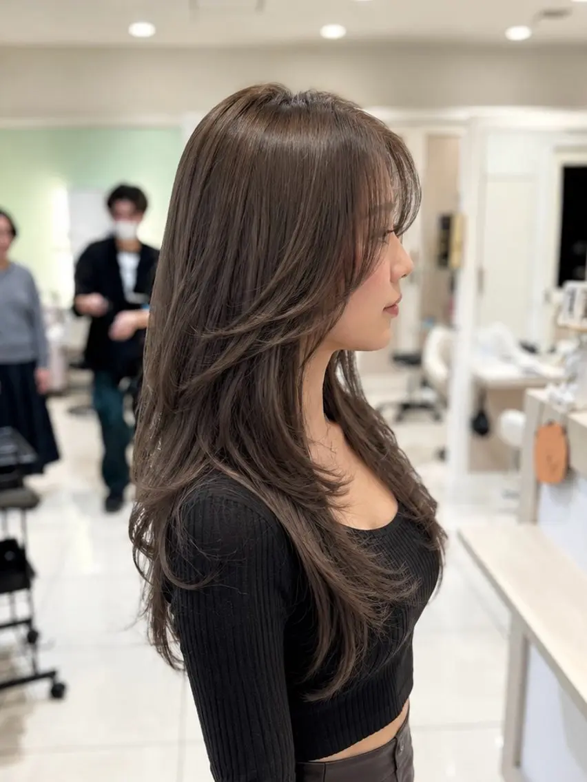 ロング カラー カット ヘアカラー トリートメント 金子 直樹のヘアスタイル