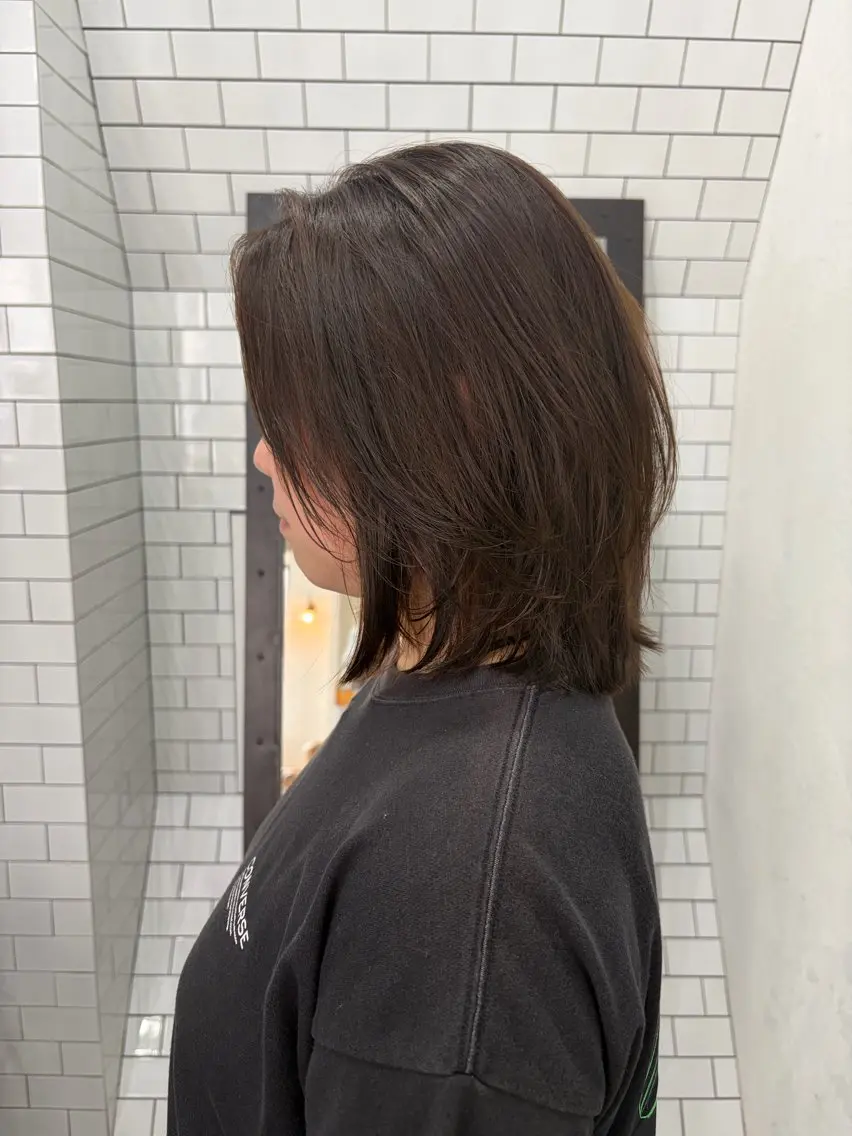 ミディアム 縮毛矯正 妙見 知洋のヘアスタイル