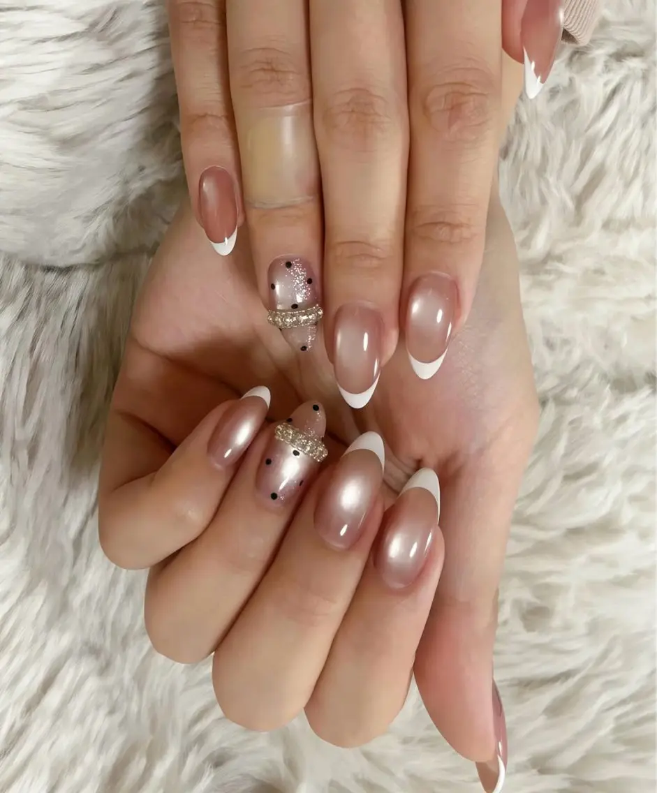 ネイル 成人式 ジェルネイル ハート キラキラネイル マグネットネイル ハンドネイル Queeens nailのネイルデザイン