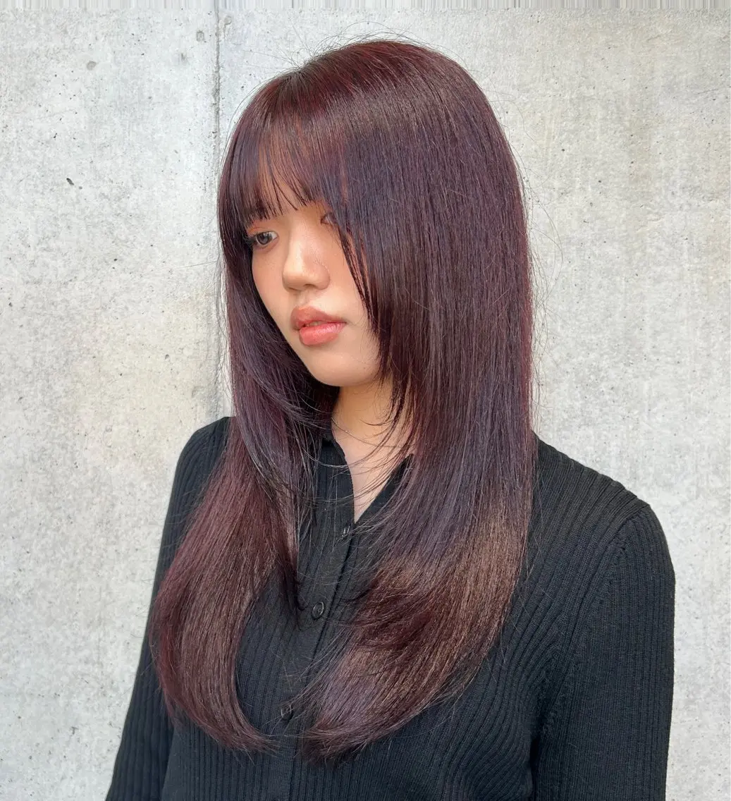 ロング カラー ヘアアレンジ カット ヘアカラー トリートメント ボブ艶モテカラー🫧 カリンのヘアスタイル