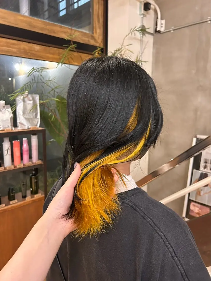ミディアム ヘアカラー 🖤海外風デザイン カラー🖤/りんのヘアスタイル