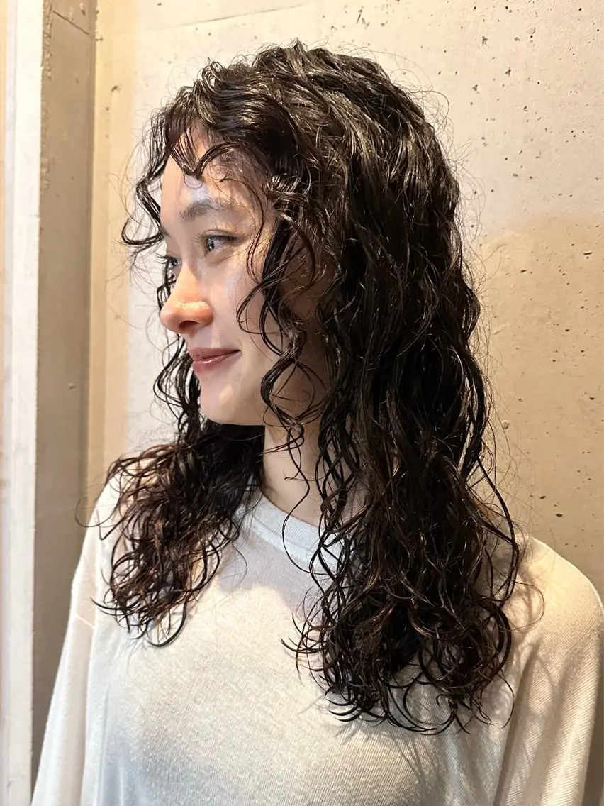 セミロング セミロングパーマ カット パーマ トリートメント 前野 日奈のヘアスタイル