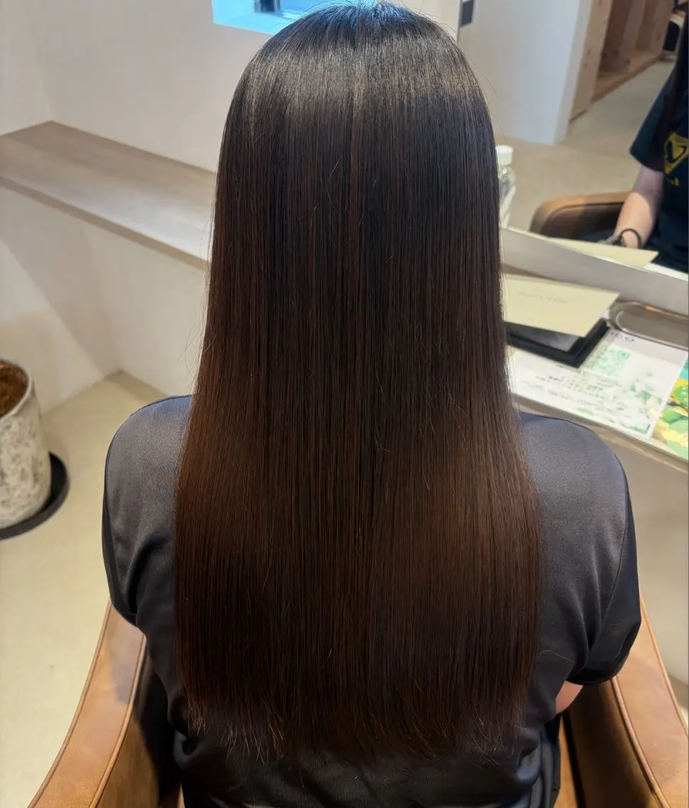 ロング 縮毛矯正 トリートメント ルプラボウ すぎやまみほのヘアスタイル