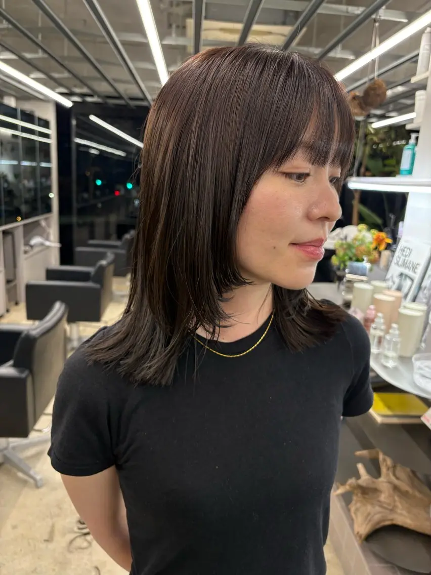 ミディアム カラー ミディアムレイヤー レイヤーカット カット ヘアカラー トリートメント 似合わせカット レイヤー/ボブのヘアスタイル
