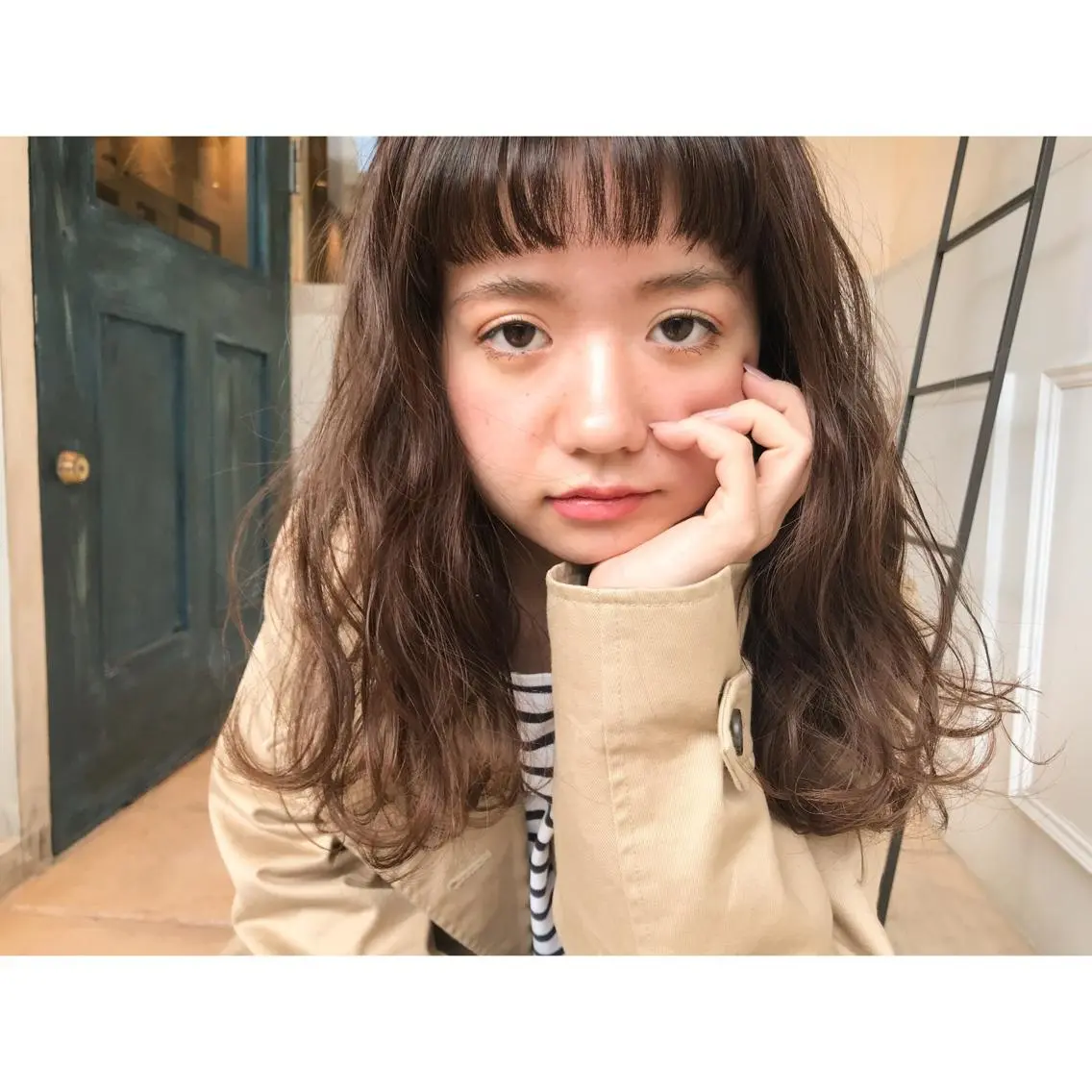 セミロング パーマ セミロングパーマ カット ヘアカラー Musiiik hairのヘアスタイル