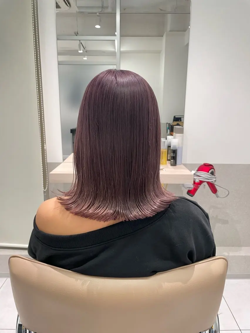 ミディアム カラー カット ヘアカラー トリートメント ツノダ ルカのヘアスタイル